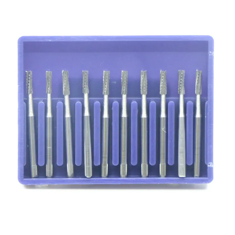 10pcs Dental Tungsten carbide bur Drills FG558 Dental High Speed Fissure Bur Endodontic Drills Dental Lab