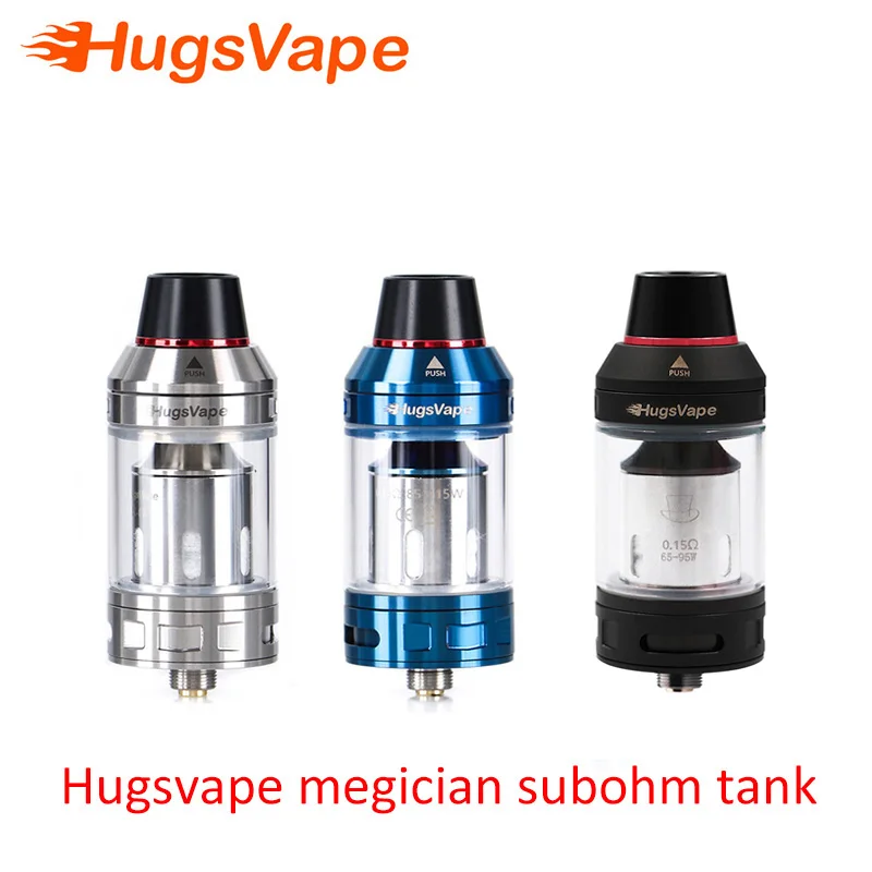 

HugsVape Magician Mesh Subohm Tank 3ml/5ml Atomizer with Triple Mesh coils 810 drip tip Fit 510 Ecigarette Box Mod vs Zeus dual