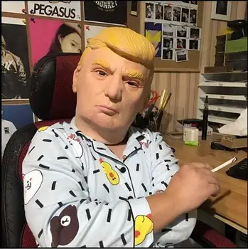 

Free Shipping Adults Size Donald Trump Mask Halloween Human Man Mask 2016 President Selection Campaigner Funny Cosplay Mask Toy