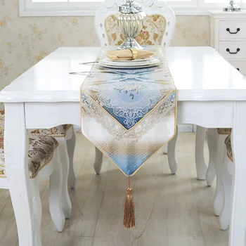 

High Grade Home Table decor American style Elegant Luxurious Flowers Jacquard embroidery Placemat Tea Western mats Table flag