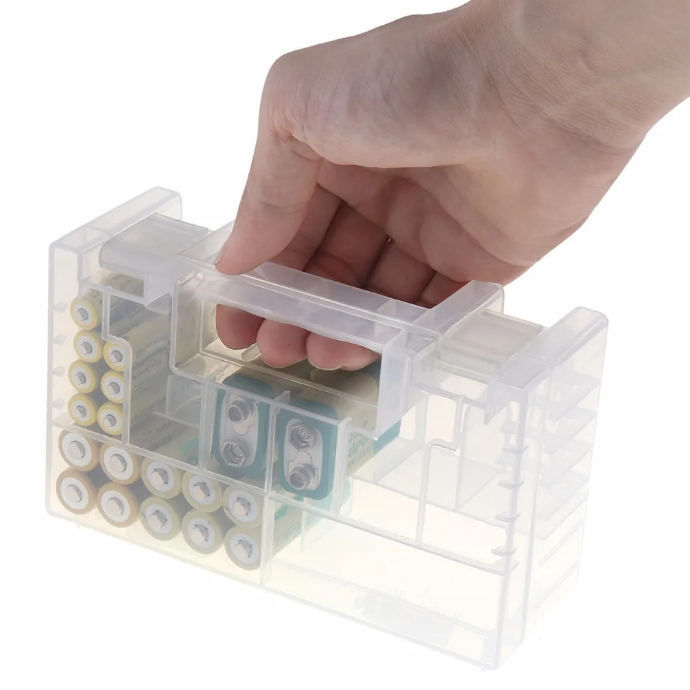 Powerlion Durable Clear Hard Plastic AA Battery AAA Case Holder Storage