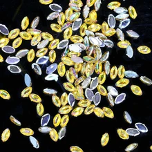 ФОТО 1g 1.5x3mm eye-shaped shiny ab colors nail stickers high shine sparkling naill diamonds glitter decoration decals