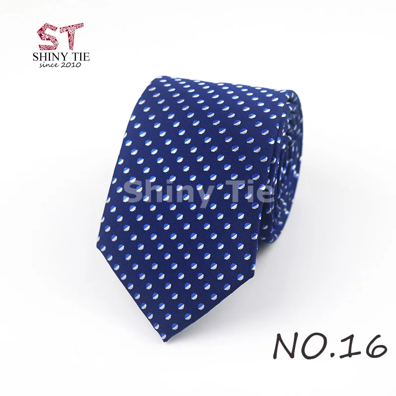 Модный дизайн мужской галстук из полиэфира Формальные 7 см галстуки в полоску бизнес черный синий Винтаж Gravatas Свадебный костюм подарок - Цвет: 16