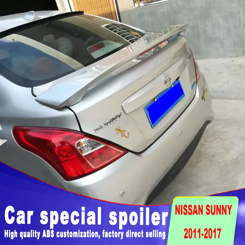 2011 до задний багажник спойлер на крышу с высоким наклоном для nissan sunny с помощью грунтовки или DIY цветной стоп-светильник спойлеры