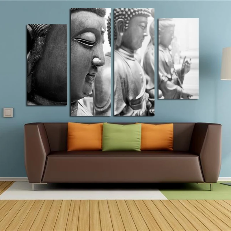 

Home Decoration Painting Chinese Buddha statue Canvas Painting Prints Poster Pictures Living room Coffee shop Art gallery 4piece