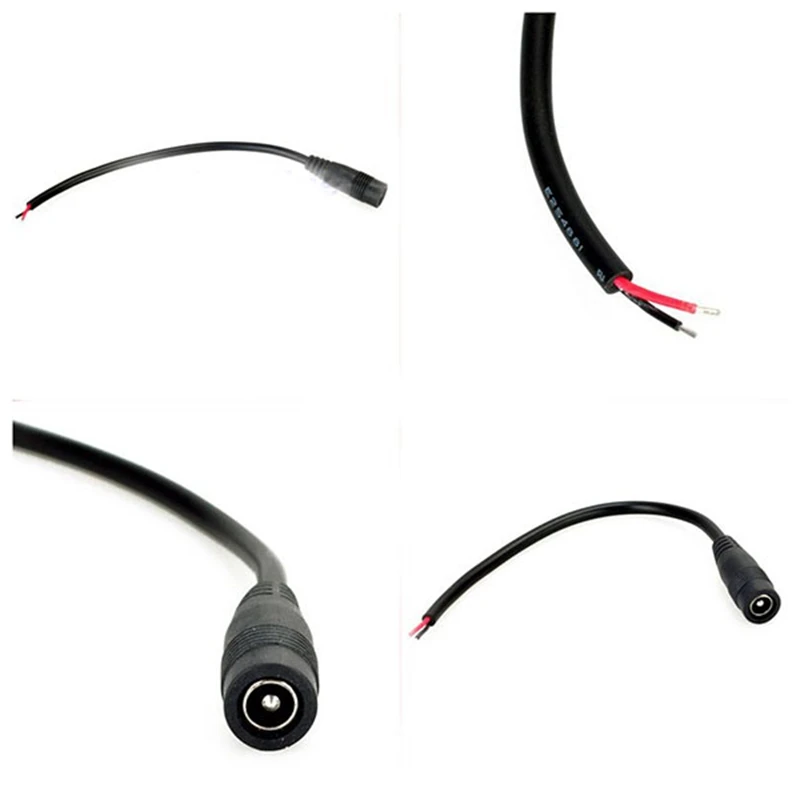  10pcs 12V DC Power Plug Female Jack Plug Connector Cable 5.5X2.1mm With Cord Cable 15CM for CCTV LE - 32855215308