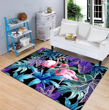 

Europe Style Flamingo 100*160cm Printing Carpets Anti Slip Water Proof Kitchen Bedroom Rugs Bathroom Hallway Absorbent mat