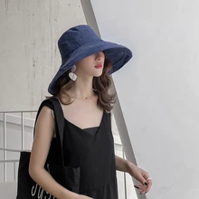 Женская Вельветовая Рыбацкая шляпа, кепка для бассейна, женская летняя дикая простая большая Кепка, чистый цвет, повседневная Кепка От Солнца, женские шляпы