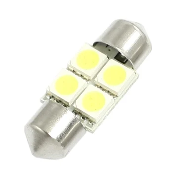 

TOYL 10X DC 12V 30mm 4 5050 SMD Car Dome Festoon LED Light White 2 Pcs
