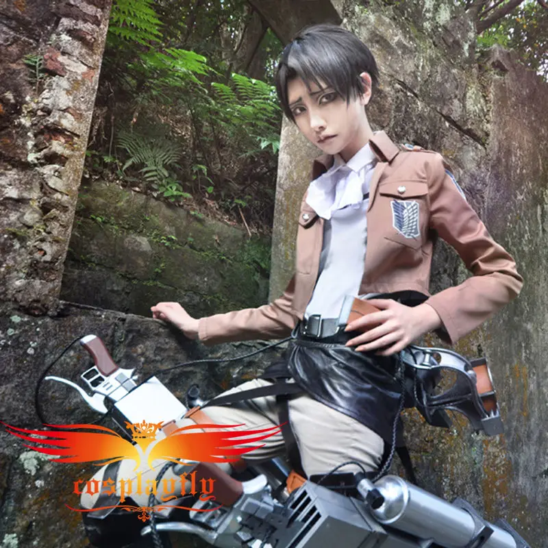

Hot Attack on Titan Shingeki no Kyojin Levil Scouting Legion Costume Adult Men Outfit Clothing for Cosplay Without Cloak (W0239)