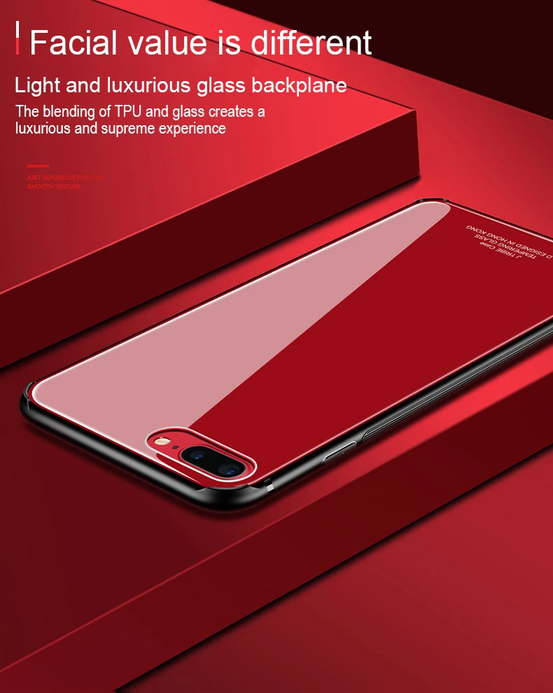 Tempered Glass For Iphone XS Max XR X 8 7 Plus Solid Color Luxury Case Cover Soft TPU Edge Case For Iphone 7 6S 6 Coque