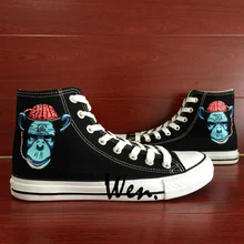 Wen Design Custom Chimpanzee Brain Hand Painted Canvas Athletic Shoes High Top Women Men Outdoor Activities Shoes Sneakers