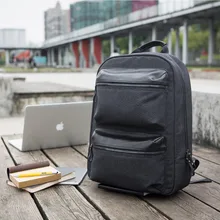NINETYGO 90FUN бизнес рюкзак для ноутбука Водонепроницаемый многоцелевой рюкзак 15 ''сумка для ноутбука с кожаными полями для мужчин колледж путешествия