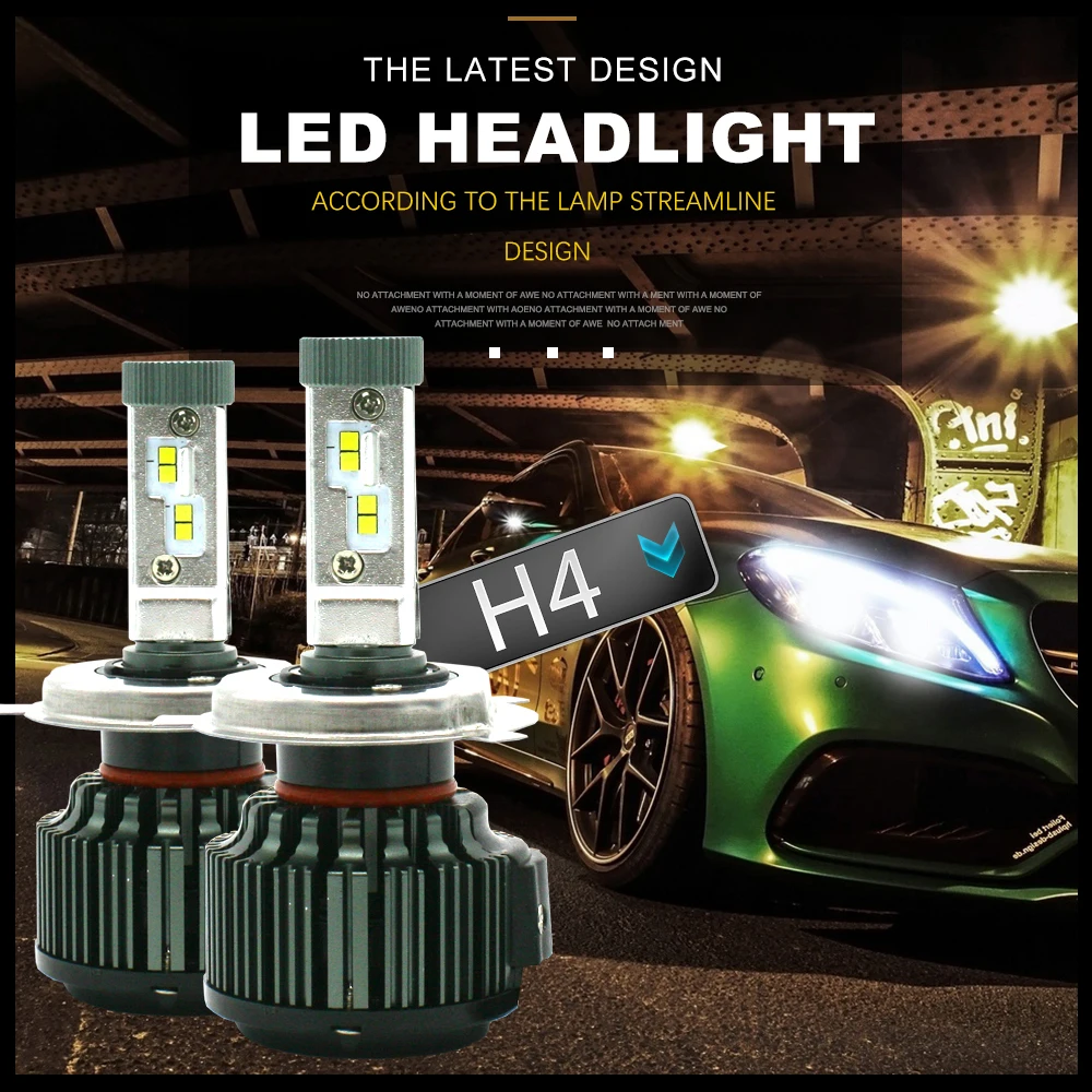 

2019 New Plug&Play T2 turbo Led Car Headlight H1 H3 H4 H7 H8 H9 H11 9004 9005 9006 880 881 Running Light canbus lamp