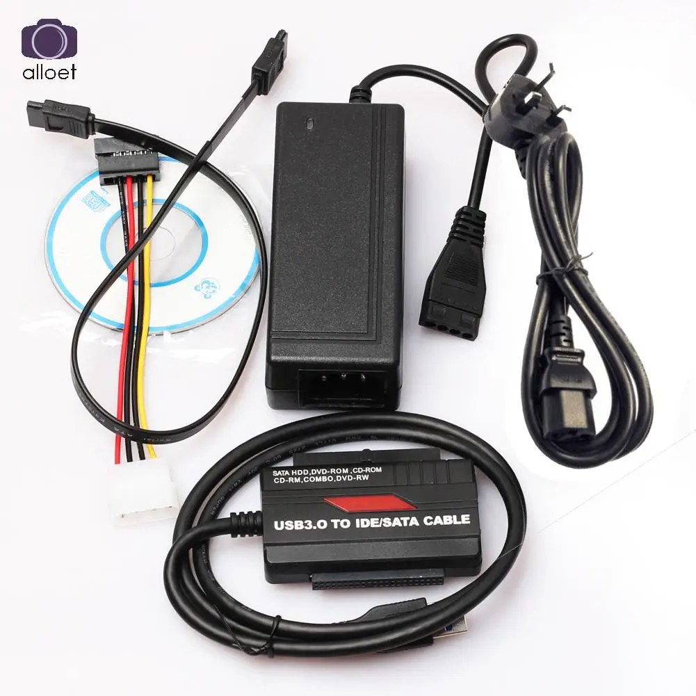 

2016 USB 3.0 to IDE SATA S-ATA 2.5 3.5 HD HDD Hard Drive Adapter Converter Cable with Power Supply UK plug