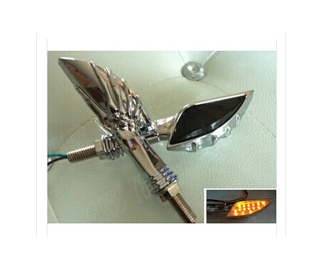 

Motorcycle Chrome Skull LED Turn Signal For Honda Shadow Spirit Sabre Aero ACE Steed VLX 400 600 1100 DLX VTX1300 1800 Magna VF