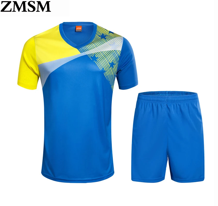 2017 New Soccer jerseys set short sleeve Breathable soccer tracksuit