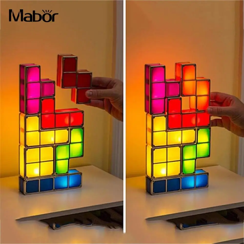 Ночной светильник DIY ночник креативный блок Tetris модный строительный атмосферный