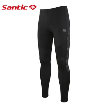 

Santic Men Cycling Long Padded Pants Winter 4D Cushion Pad Reflective Thermal Pants Keep Warm Cycling Pants Asian M-3XL K7MB018