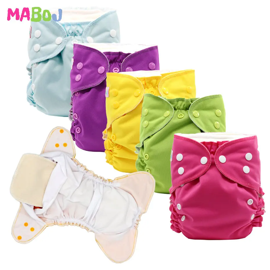 

MABOJ Cloth Diaper Pocket Diapers One Size Baby Cloth Nappies Washable Reusable Waterproof Diapers for 6 to 33 Pounds Babies