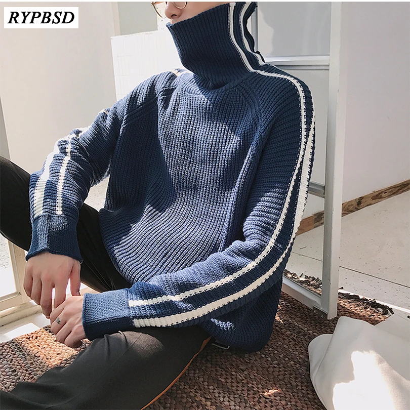 Wool Sweater Men Loose Fashion Casual Winter Thick Mens