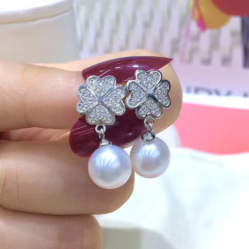 

Four Heart Flower 925 Silver Earrings Findings Stud Earrings Settings Mountings Parts Mounts for Pearl Jade Corals Stones Beads