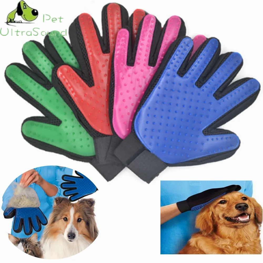 Silicone Pet Brush Glove Deshedding Gentle Efficient Grooming Cat Glove