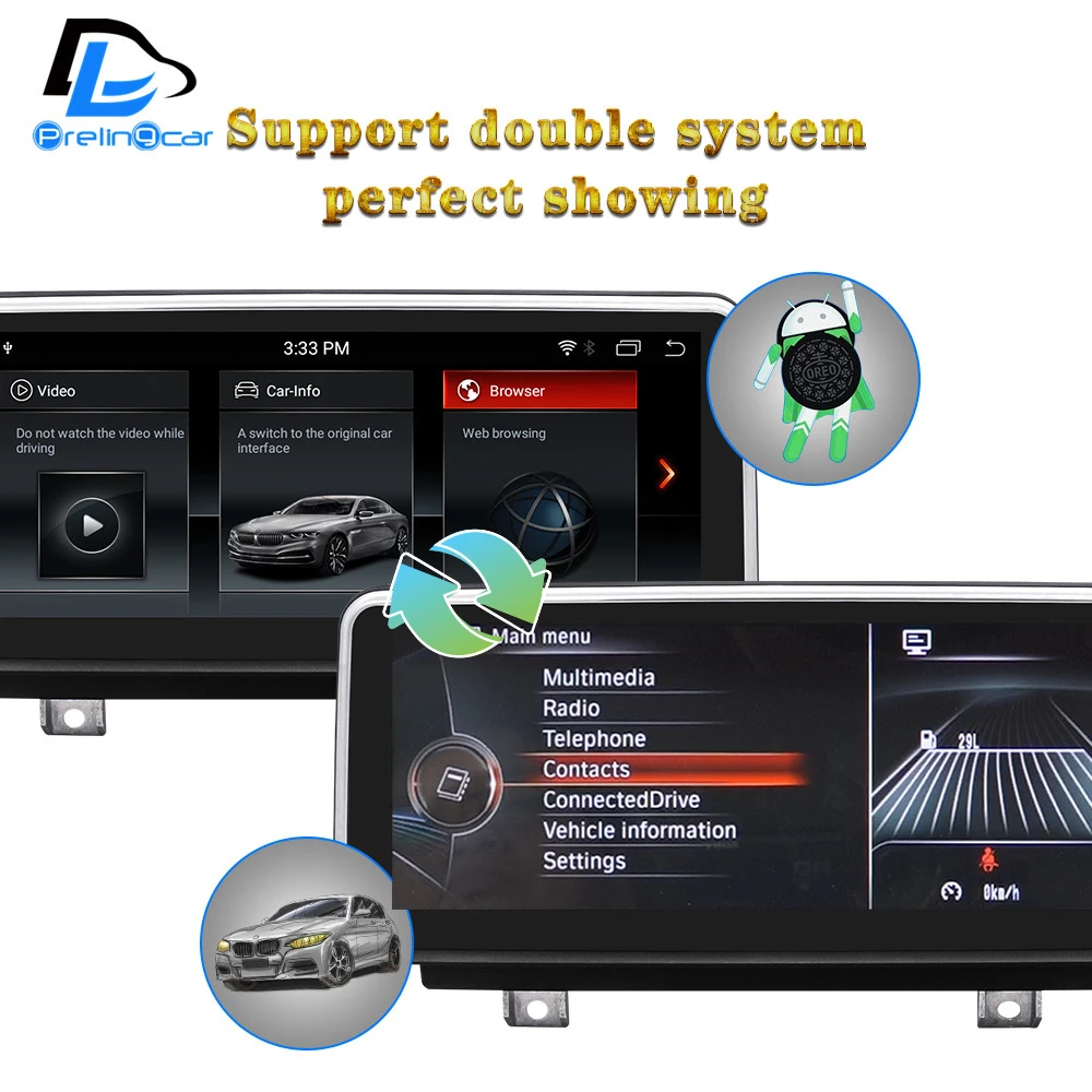 Excellent android 8.1 8 core IPS radio gps navigation multimediea For BMW 3 F30 2013-2018 NBT EVO system 10.25 inch auto dvd player 1