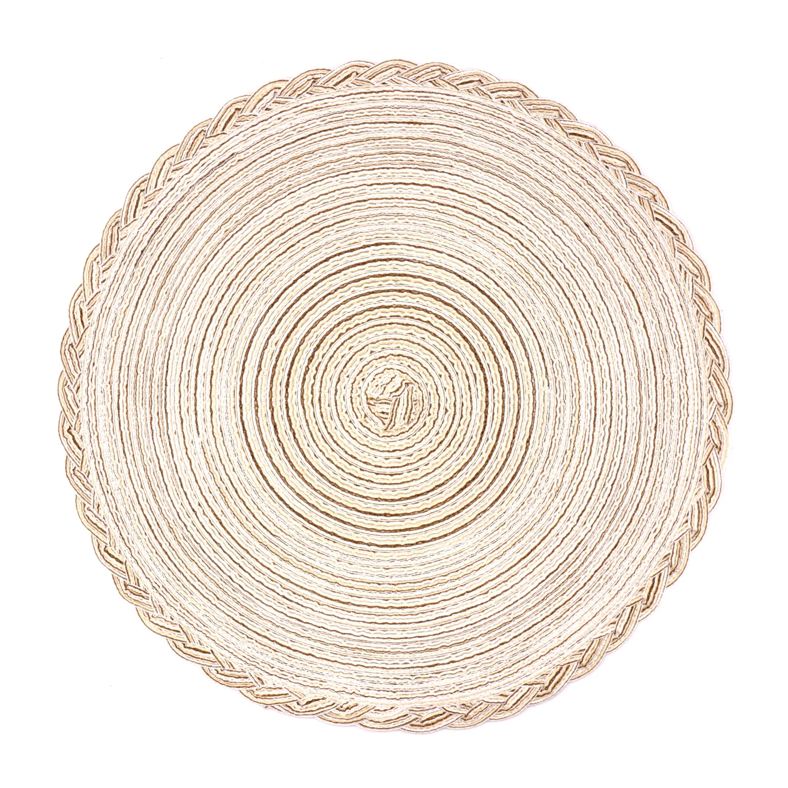 

4pcs Round Weave Placemat Table Mat Pad Tableware Coffee Cups Coasters Heat Resistant Mat Home Kitchen Wedding Party Table Decor
