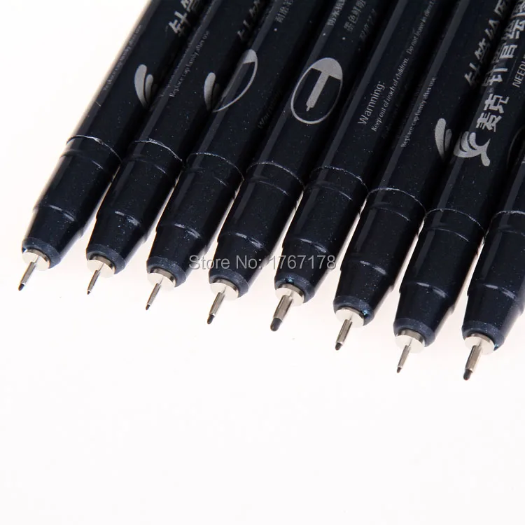 8pcs Tubular technical pen Needle point tip roller pen Art Paint Brush