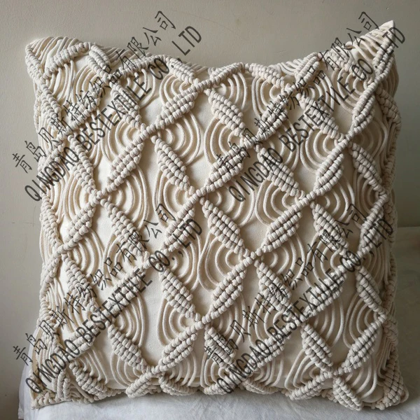 

Free shipping Decorative macrame pillow cover Handmade macrame Boho cushion Customized size pillow cover