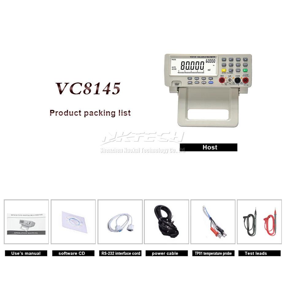 Vici Цифровой мультиметр VC8145 скамейка вольтметр PC DMM 80000 цифра Кепки B0255