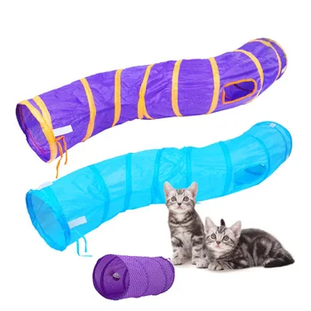 

Funny Cat Tunnel Toy Foldable Kitten Playing Tunnel Toys "S" Pet Training Interactive Toys For Cats Dogs Collapsible Game Toy