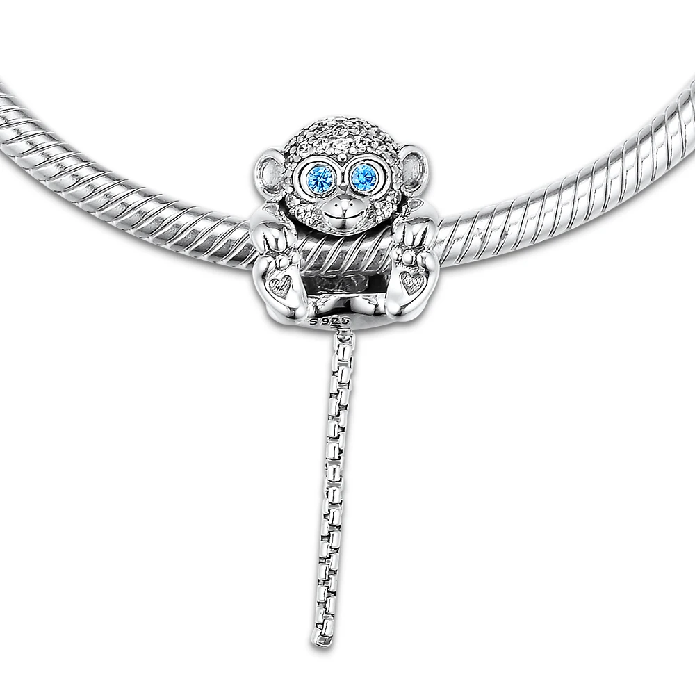 CKK Fit Pandora Bracelets Sparkling Monkey Charms Sterling Silver 925 Original Beads for Jewelry Making Charm Joyas kralen