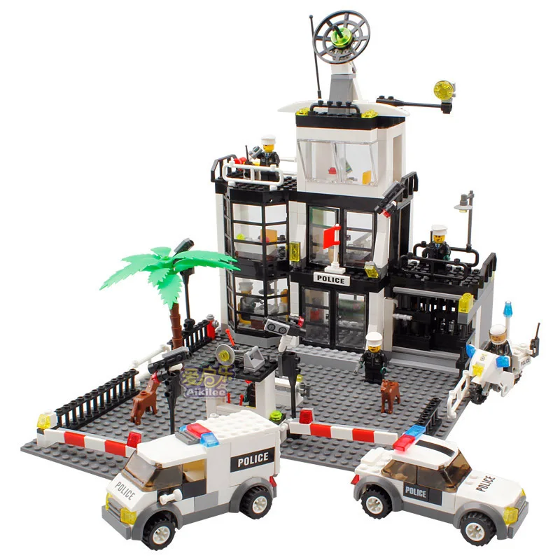 

Open Wisdom Children Alpinia Oxyphylla Building Block Boy City Police Office Assemble Large Assembling Toys 6725