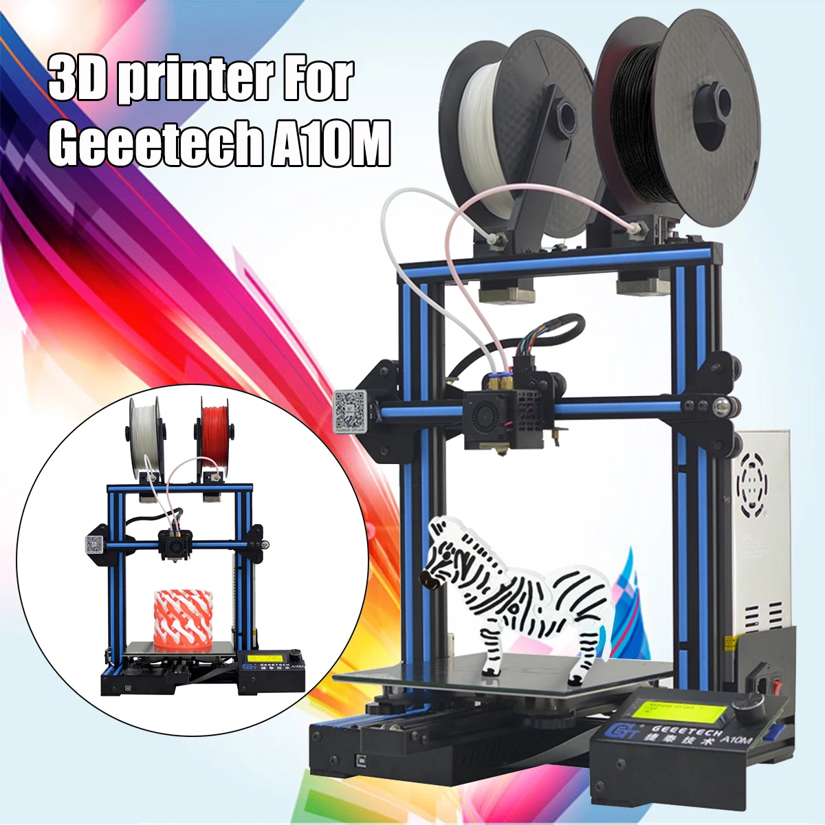 

A10M Mix-color I3 3D Printer Printing Size With Dual Extruder/Filament Detector/Power Resume/3:1 Gear Train Control Board