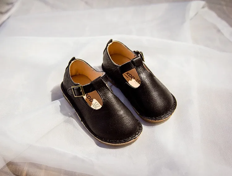 Весенняя новая детская обувь из натуральной кожи детские кроссовки Винтажный стиль мягкая подошва принцесса обувь для девочек тонкие