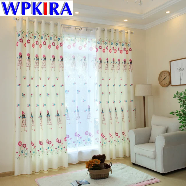 Cartoon Princess Kid Curtain Fabric Living Room Children Bedroom Cartoon Princess Kid Curtain Fabric Living Room Children Bedroom Curtains Nursery Cortina Window Drape Baby