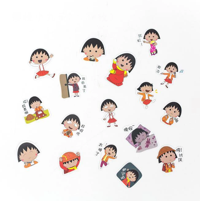 2 упаковки/партия классические детские игрушки Chibi Maruko декоративные из рисовой бумаги наклейки Скрапбукинг этикетка-наклейка дневник Канцелярские Стикеры для альбомов