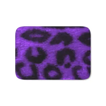 

Spotted Leopard Purple Bath Mat Mats Welcome Home Entrance Door Floor Flannel Rug