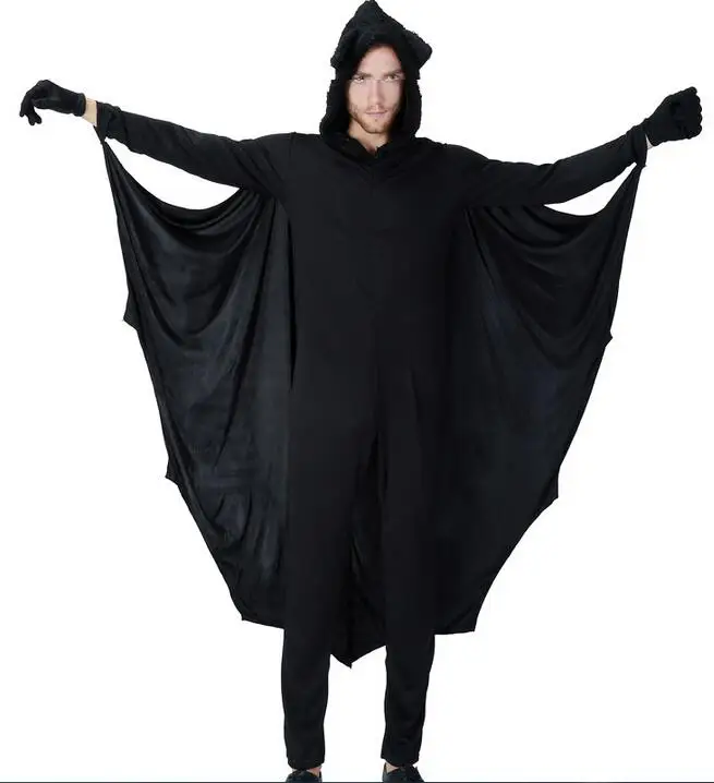 New Party Halloween Costume Black Bat Jumpsuit Cosplay Costume Theme