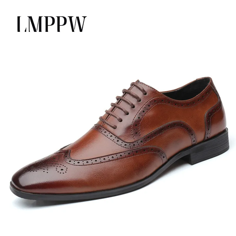 

Luxury Brand Genuine Leather Fashion Men Business Dress Shoes Breathable Formal Wedding Oxford Shoes 2019 New Gentlemen Shoes