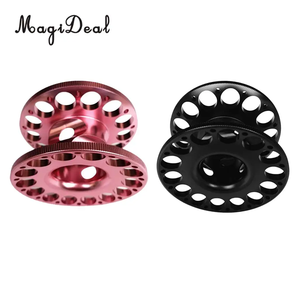 MagiDeal Lot 2 Durable Black + Pink Aluminum Alloy Dive Reel Finger Spool for Underwater Scuba Diving Snorkeling Free Diving
