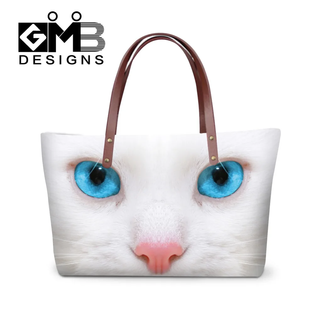 Women Handbags Animal Cat Dog Printed Shoulder Bag Large Capacity
