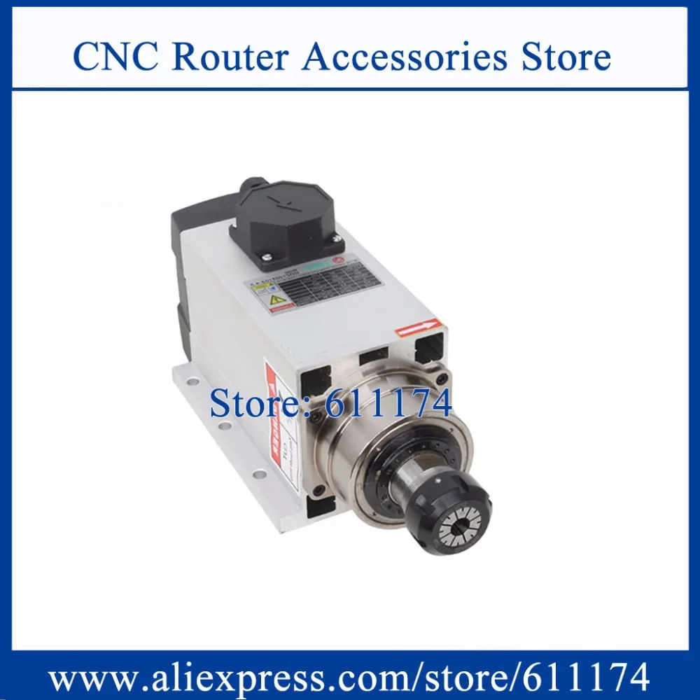 

4.5KW ER32 18000RPM Air Cooled Spindle Motor AC220V/AC380V Flange square shape CNC Spindle Motor with 4 Ceramic beairng