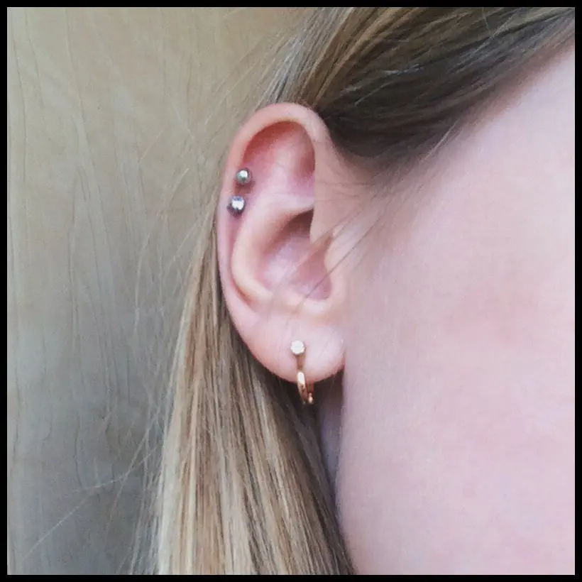 5pcs Steel Ear Cartilage Tragus Piercing Ear Helix Stud Bar Top