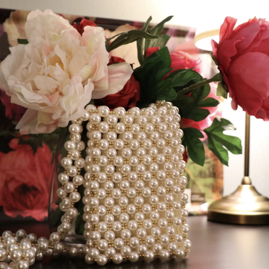 Pearls Beading Women Shoulder Bags for Lady Handmade Pearl Bags Heavy Acrylic Bead Messenger Crossbody Bag Bolsa Feminina Flap Pearls Beading Women Shoulder Bags for Lady Handmade Pearl Bags Heavy Acrylic Bead Messenger Crossbody Bag Bolsa Feminina Flap