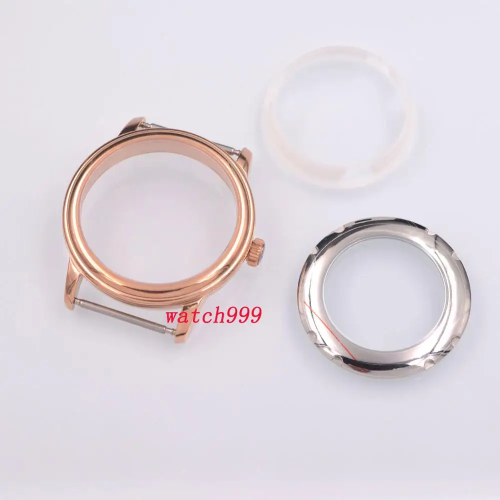 

40mm sapphire crystal Rose gold watch Case solid stainless steel ETA 2824 2836 Miyota 8215 821A Movement DG2813