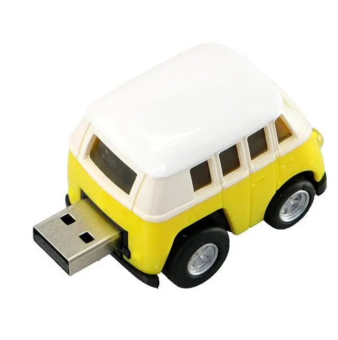 Школьный автобус, USB флеш-накопитель, модель мини-машины, 4 ГБ, 8 ГБ, 16 ГБ, 32 ГБ, 64 ГБ, 128 ГБ, флешка, USB 2,0, флешка, флеш-карта - Цвет: yellow