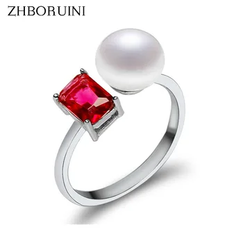 

ZHBORUINI Fashion Pearl Ring Pearl Jewelry Freshwater Pearl Ring Wedding Ring 925 Sterling Silver Jewelry Rings For Women